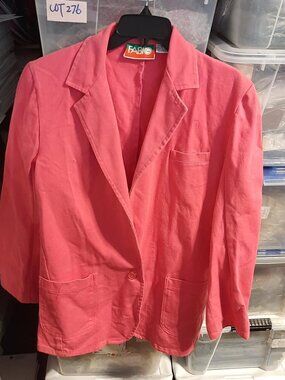 Vintage Women Fabi Coral Single Breasted Blazer W 3Pockets Size M